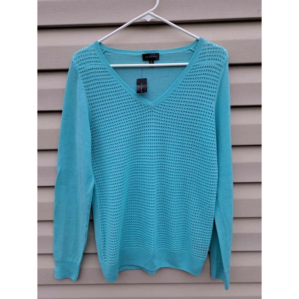 The Limited Light Green 50% Wool Long Sleeve Knit Pullover Size M NWT
